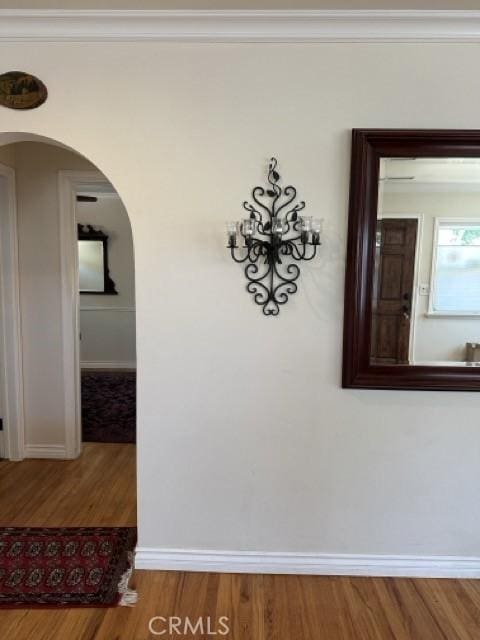 2322 249th St, Lomita, CA 90717 - detailed view of wood finished floors and arched walkways