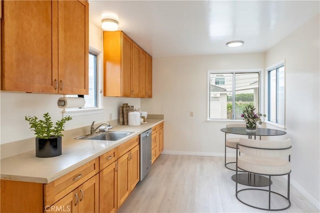 1534 W 154th Pl, Gardena, CA 90247 - kitchen with light wood finished floors, stainless steel dishwasher, plenty of natural light, and light countertops
