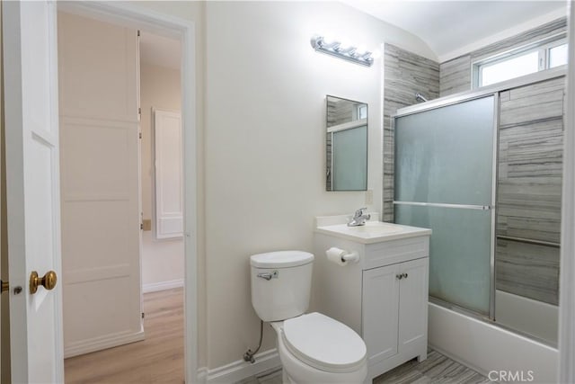 1534 W 154th Pl, Gardena, CA 90247 - bathroom featuring vanity, combined bath / shower with glass door, and wood finished floors