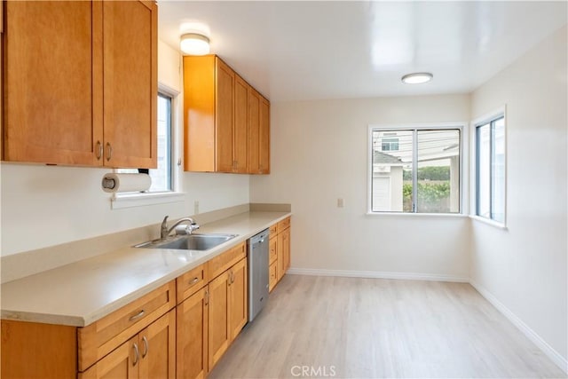 1534 W 154th Pl, Gardena, CA 90247 - kitchen with dishwasher, light wood finished floors, plenty of natural light, and light countertops