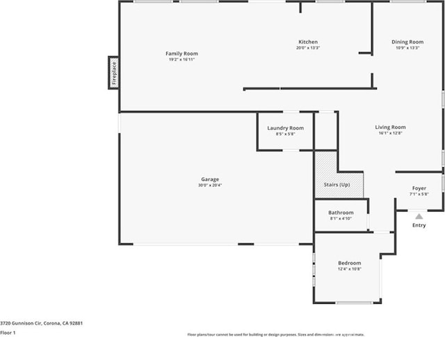 3720 Gunnison Cir, Corona, CA 92881 - view of floor plan / room layout