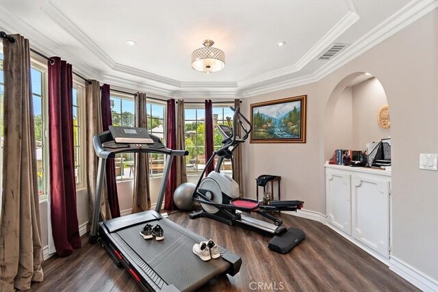2335 N San Antonio Ave, Upland, CA 91784 - exercise room with wood finished floors and ornamental molding