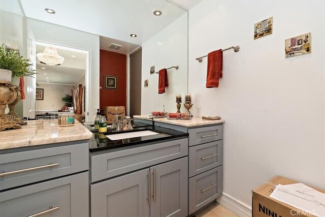 2335 N San Antonio Ave, Upland, CA 91784 - bathroom with vanity and recessed lighting