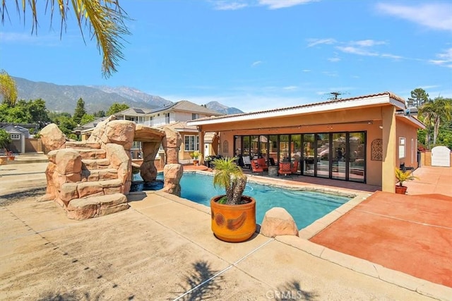 2335 N San Antonio Ave, Upland, CA 91784 - swimming pool featuring a mountain view and a patio area