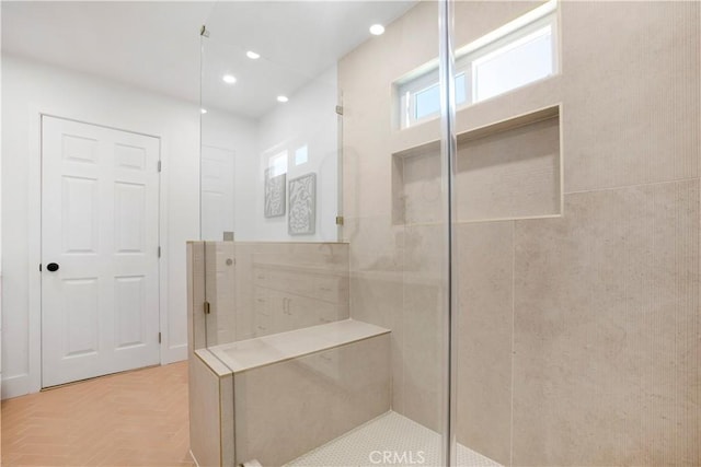 801 Navajo Dr, Riverside, CA 92507 - bathroom with a tile shower and recessed lighting