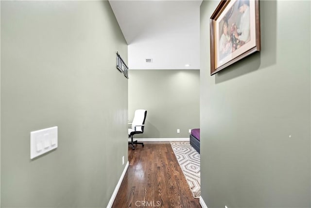 1425 Violeta Dr, Alhambra, CA 91801 - hallway with baseboards and dark wood finished floors