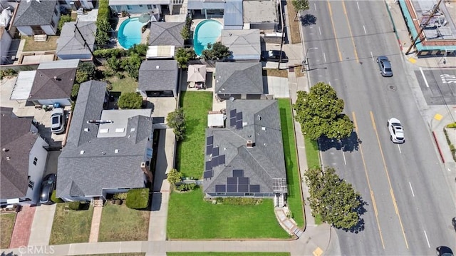 1425 Violeta Dr, Alhambra, CA 91801 - aerial view of residential area featuring a pool area
