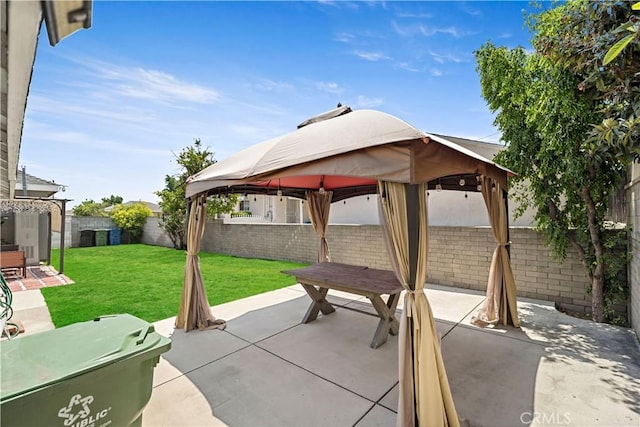 1425 Violeta Dr, Alhambra, CA 91801 - fenced backyard with a gazebo and a patio