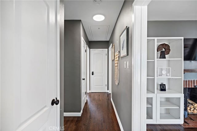 1425 Violeta Dr, Alhambra, CA 91801 - hall with attic access and dark wood-type flooring
