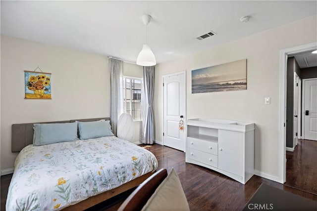1425 Violeta Dr, Alhambra, CA 91801 - bedroom featuring dark wood-style floors and attic access