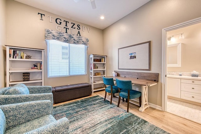 5 Kennedy Ct, Coto De Caza, CA 92679 - office featuring light wood finished floors and ceiling fan
