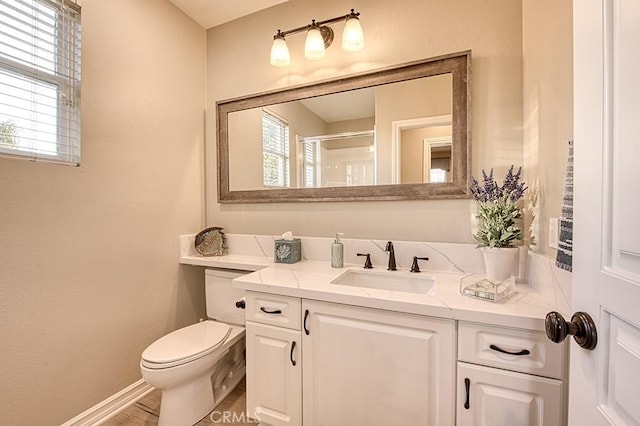 5 Kennedy Ct, Coto De Caza, CA 92679 - bathroom with healthy amount of natural light, vanity, and a shower with shower door