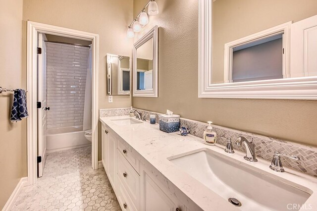 5 Kennedy Ct, Coto De Caza, CA 92679 - full bath with double vanity,  shower combination, and tile patterned floors