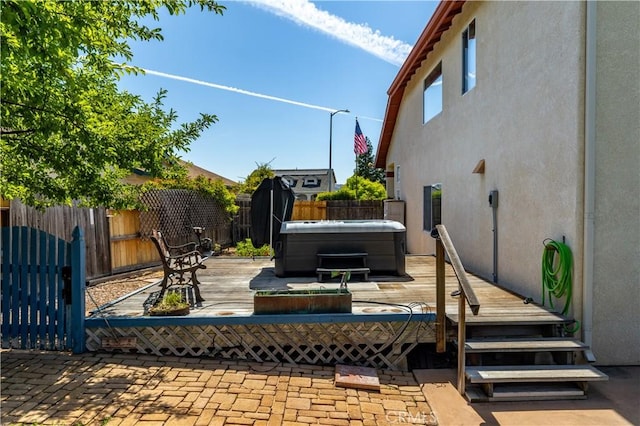 1678 Bella Vista Ct, Paso Robles, CA 93446 - fenced backyard with a hot tub and a deck