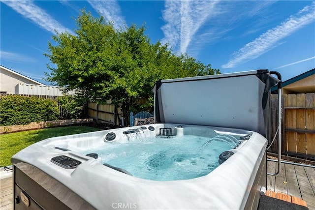1678 Bella Vista Ct, Paso Robles, CA 93446 - exterior view of a hot tub and a fenced backyard