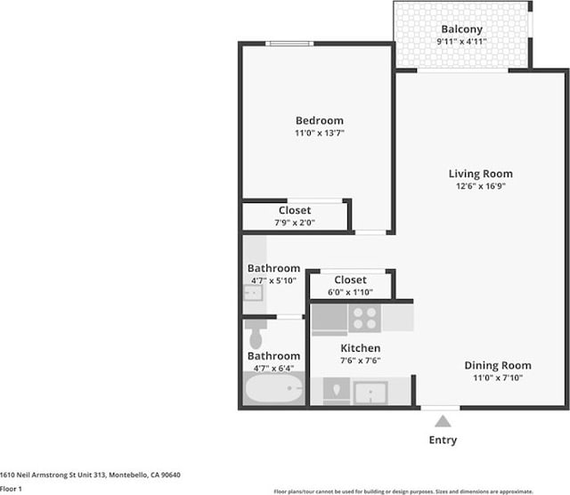1610 Neil Armstrong St Unit 313, Montebello, CA 90640 - view of home floor plan