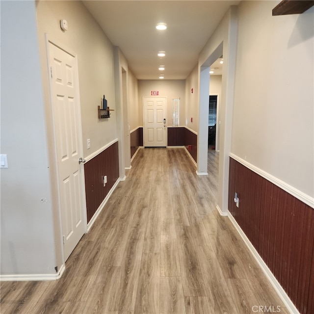 4979 Graphite Creek Rd, Jurupa Valley, CA 91752 - hall with wood finished floors and a wainscoted wall