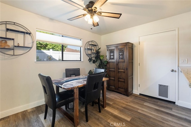 2619 Amanecida, Chico, CA 95928 - dining area featuring dark wood-style floors and a ceiling fan