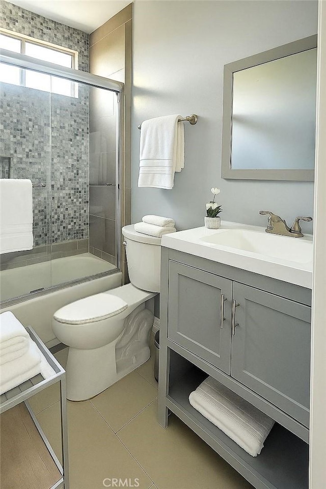 12157 Moorpark St Unit 204, Studio City, CA 91604 - full bath featuring vanity, enclosed tub / shower combo, and tile patterned floors