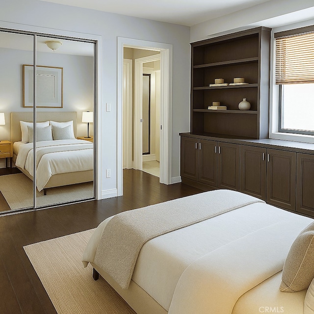 12157 Moorpark St Unit 204, Studio City, CA 91604 - bedroom with dark wood-type flooring and a closet