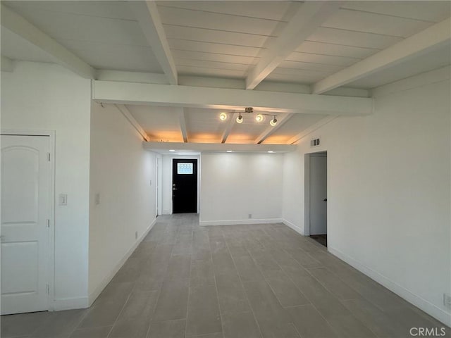14516 Florita Rd, La Mirada, CA 90638 - unfurnished room featuring beam ceiling and wood finished floors