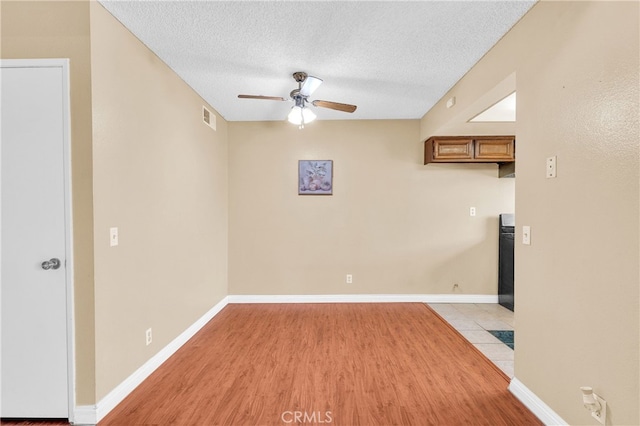 4072 Rosemead Blvd Unit 7, Pico Rivera, CA 90660 - unfurnished room with a ceiling fan, a textured ceiling, and light wood finished floors