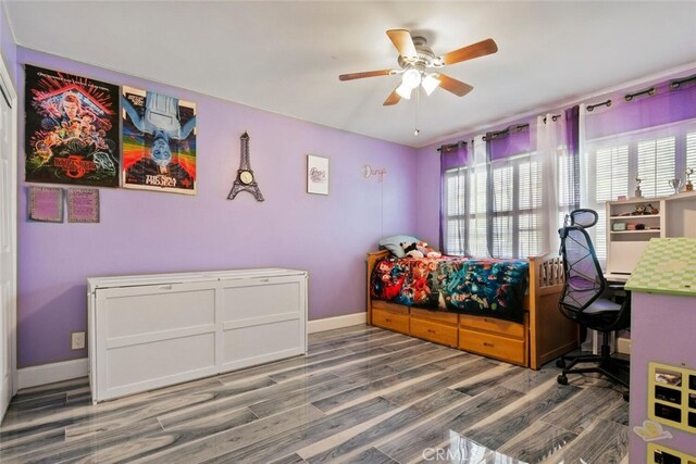 10225 Donna Ave, Northridge, CA 91324 - bedroom with wood finished floors and ceiling fan