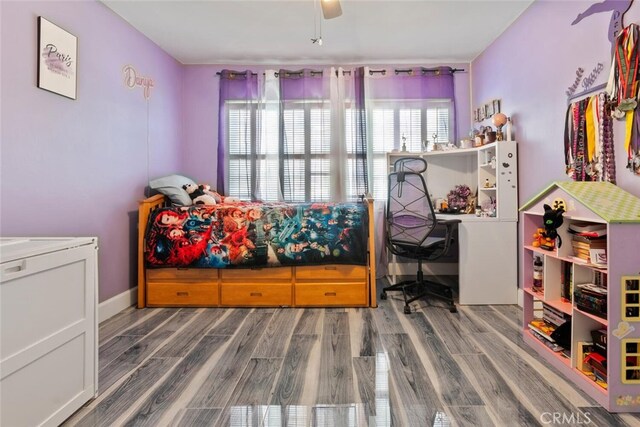 10225 Donna Ave, Northridge, CA 91324 - bedroom with wood finished floors and ceiling fan