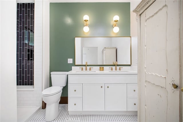 3141 Locust St, Riverside, CA 92501 - bathroom featuring double vanity and a tile shower