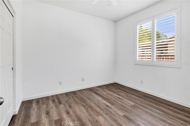 26865 Shelter Cove Ct, Menifee, CA 92585 - unfurnished bedroom featuring wood finished floors, a closet, and ceiling fan