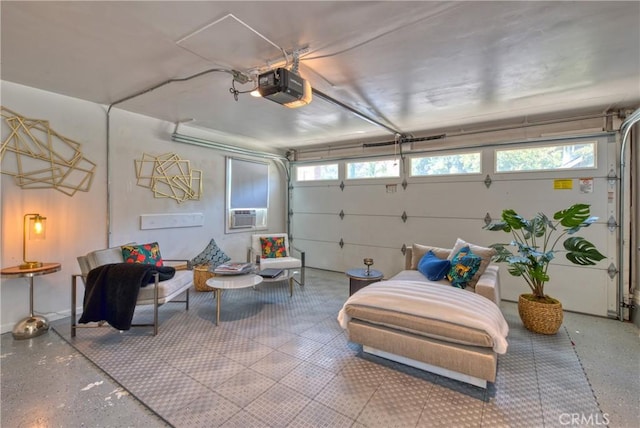 252 E Scenic Dr, Monrovia, CA 91016 - garage featuring a garage door opener and cooling unit