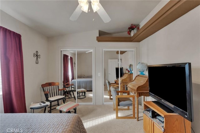 10776 Joshua St, Oak Hills, CA 92344 - bedroom with carpet floors and a ceiling fan