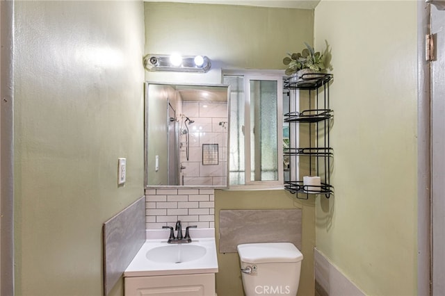 7134 Stansbury Ave, Van Nuys, CA 91405 - full bathroom with vanity, a shower, and tasteful backsplash