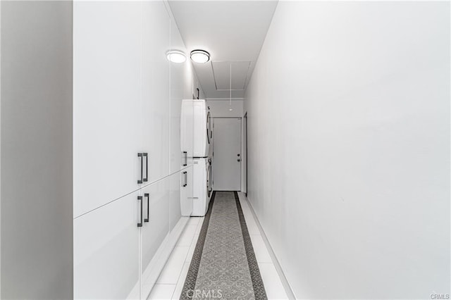 13800 Glenoaks Blvd, Sylmar, CA 91342 - hall with attic access, inlaid floor details, and light tile patterned floors