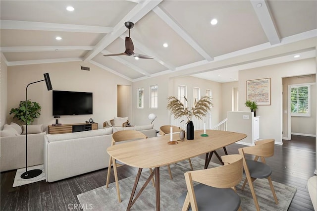 72 Peony, Irvine, CA 92618 - dining space featuring dark wood-type flooring, recessed lighting, and ceiling fan