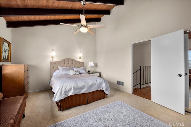 504 Harkness Ln Unit 1, Redondo Beach, CA 90278 - bedroom with wooden ceiling and carpet floors
