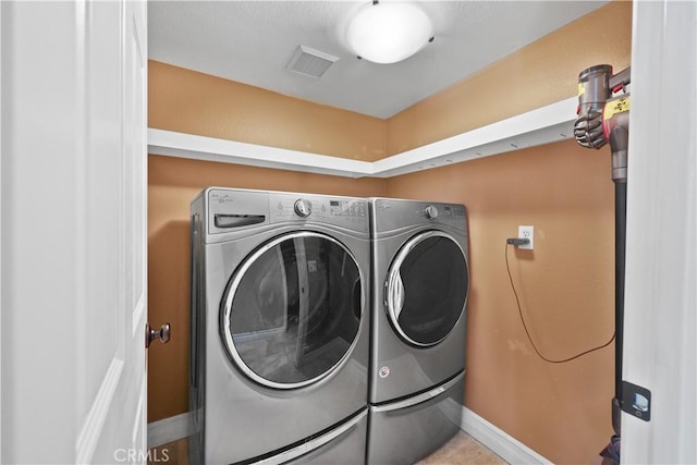5706 E Bryce Ave, Orange, CA 92867 - laundry room with washing machine and dryer and baseboards