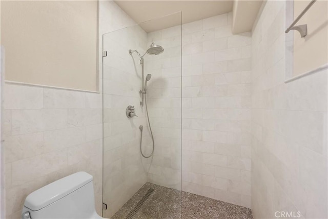 5706 E Bryce Ave, Orange, CA 92867 - full bathroom with a walk in shower and tile walls