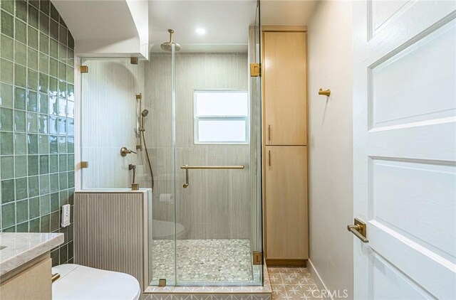 201 S Spruce St, Montebello, CA 90640 - bathroom featuring vanity and a stall shower