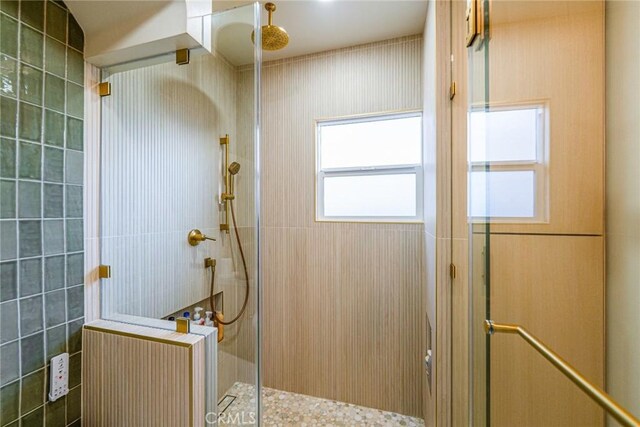 201 S Spruce St, Montebello, CA 90640 - bathroom with a tile shower and radiator