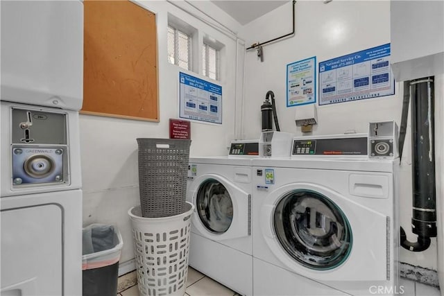 3265 Santa Fe Ave Unit 145, Long Beach, CA 90810 - community laundry room with washer and clothes dryer and tile patterned flooring