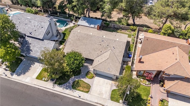 24302 Vista Ridge Dr, Valencia, CA 91355 - aerial view of property and surrounding area with a pool