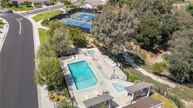 24302 Vista Ridge Dr, Valencia, CA 91355 - aerial view of a pool area