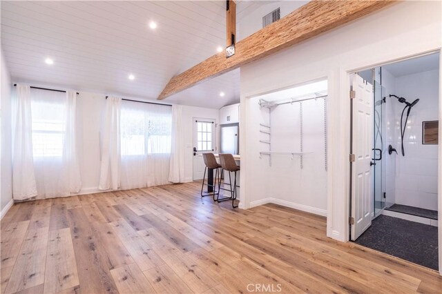 24302 Vista Ridge Dr, Valencia, CA 91355 - spare room with wood finished floors, recessed lighting, and beam ceiling