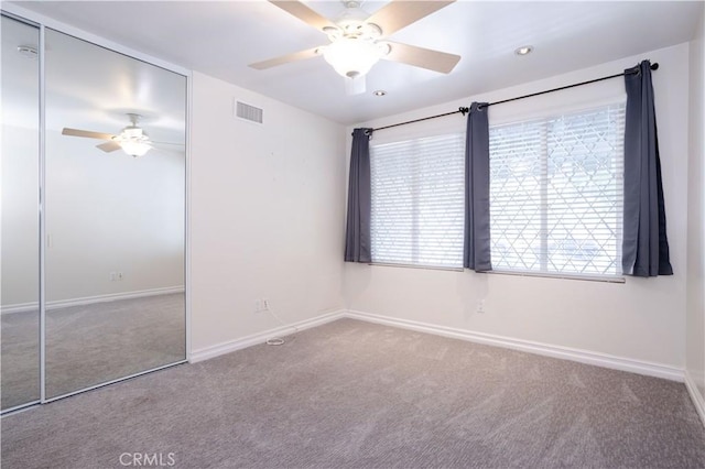 24302 Vista Ridge Dr, Valencia, CA 91355 - unfurnished bedroom with a closet, carpet floors, a ceiling fan, and recessed lighting