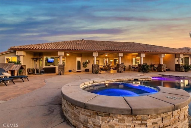 17180 Mockingbird Canyon Rd, Riverside, CA 92504 - view of swimming pool featuring a patio area and a pool with connected hot tub