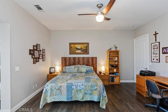 17180 Mockingbird Canyon Rd, Riverside, CA 92504 - bedroom with wood finished floors, a desk, and a ceiling fan