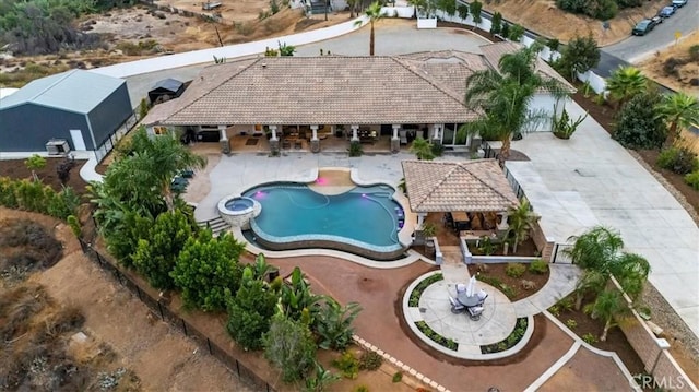 17180 Mockingbird Canyon Rd, Riverside, CA 92504 - aerial view of property and surrounding area featuring a pool