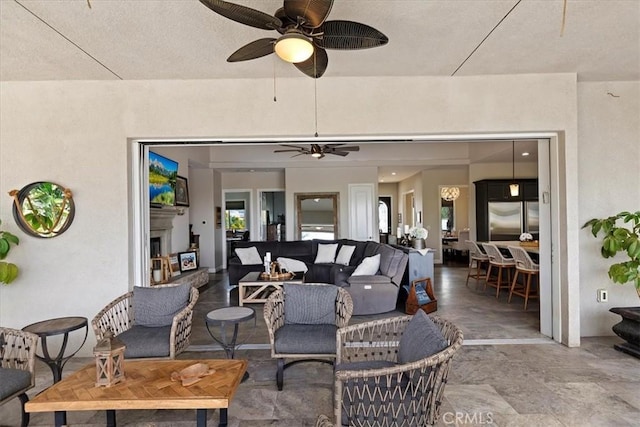 17180 Mockingbird Canyon Rd, Riverside, CA 92504 - living room with ceiling fan