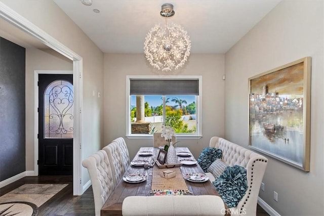 17180 Mockingbird Canyon Rd, Riverside, CA 92504 - dining area featuring wood finished floors and a chandelier